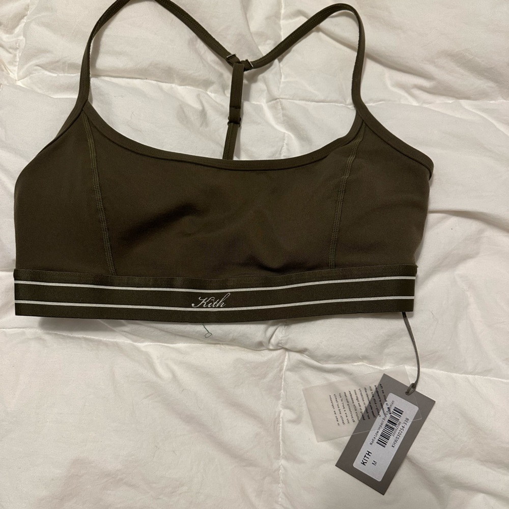 Kith Olive Green Strappy Sports Bra